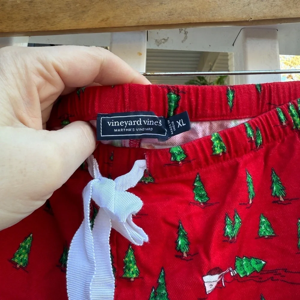 Vineyard Vines Christmas Tree Holiday Flannel Pajama Pants Size XL Women’s